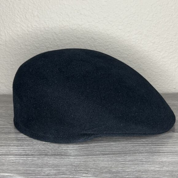 Bailey Hollywood Cabbie Newsboy Flat Hat Size Large Black Rabbit Fur - Picture 4 of 8